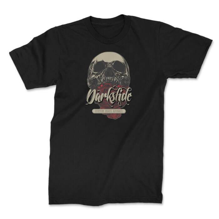 darkslide rose skull front. TON "Darkslide Skull Rose" Unisex Premium T-Shirt - Black