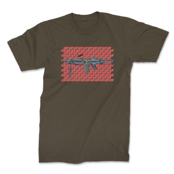 pew pew pew front olive. TON "Pew Pew SAW" Unisex Premium T-Shirt - OD