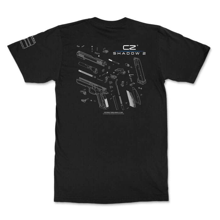 cerus cz shadow 2 back. Cerus Gear CZ Shadow 2 Schematic Premium T-Shirt - Black