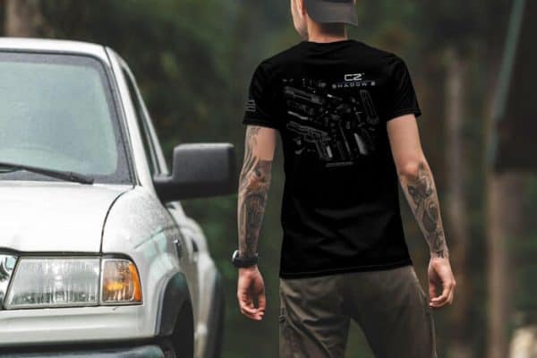 cz shadow 2 lifestyle back. Cerus Gear CZ Shadow 2 Schematic Premium T-Shirt - Black