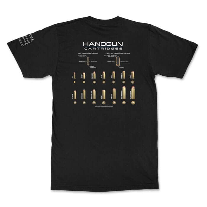 cerus handgun catridges back. Cerus Gear Handgun Cartridges Premium T-Shirt - Black