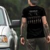 handgun cartridges lifestyle back. Cerus Gear Handgun Cartridges Premium T-Shirt - Black