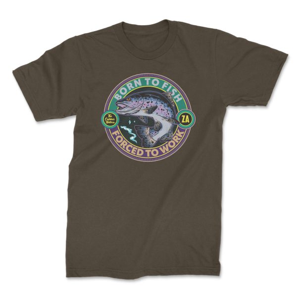 born to fish front olive. TON "Born To Fish" Unisex Premium T-Shirt