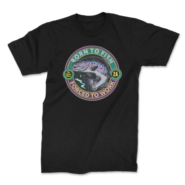 born to fish front black. TON "Born To Fish" Unisex Premium T-Shirt