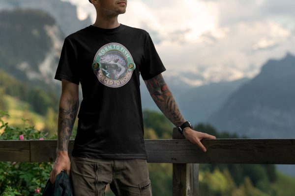 born to fish lifestyle black. TON "Born To Fish" Unisex Premium T-Shirt