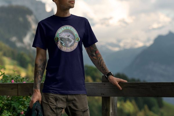 born to fish lifestyle navy. TON "Born To Fish" Unisex Premium T-Shirt