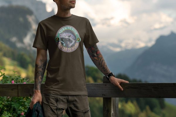 born to fish lifestyle olive. TON "Born To Fish" Unisex Premium T-Shirt