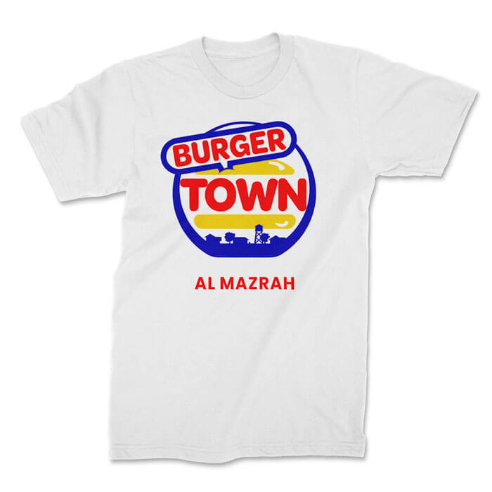 burger town al mazrah white front. TON "Burger Town - Al Mazrah MW2" Unisex Premium T-Shirt