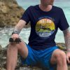 crew neck t-shirt lifestyle navy. TON "Cancel Everything - Blouberg" Unisex Premium T-Shirt
