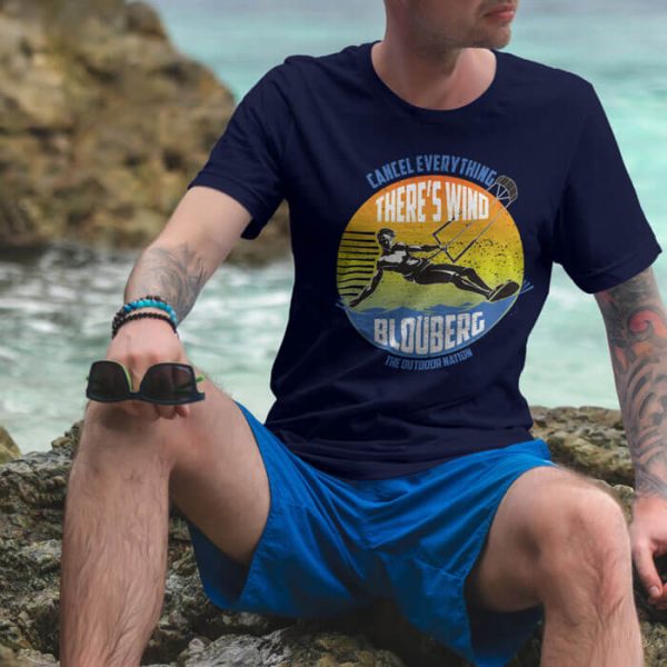 crew neck t-shirt lifestyle navy. TON "Cancel Everything - Blouberg" Unisex Premium T-Shirt