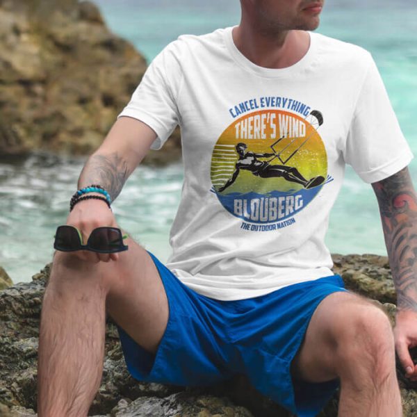 crew neck t-shirt lifestyle white. TON "Cancel Everything - Blouberg" Unisex Premium T-Shirt