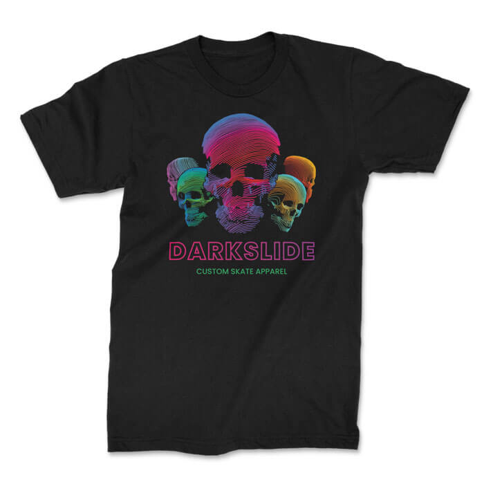 neon skulls front black. TON "Darkslide Neon Skulls" Unisex Premium T-Shirt