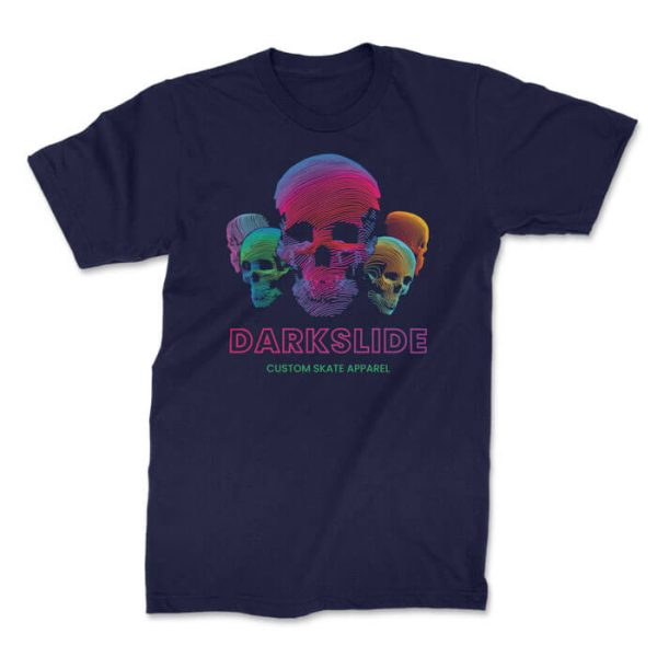 neon skulls front navy. TON "Darkslide Neon Skulls" Unisex Premium T-Shirt