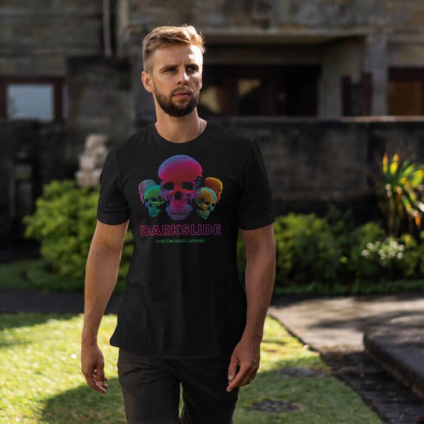 neon skulls lifestyle black. TON "Darkslide Neon Skulls" Unisex Premium T-Shirt
