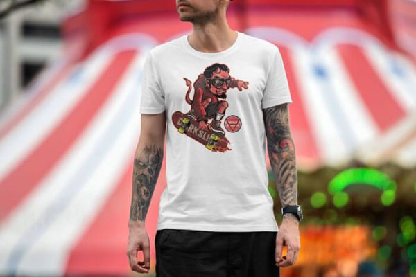 darkslide the red man lifestyle white. TON "Darkslide The Red Man" Unisex Premium T-Shirt