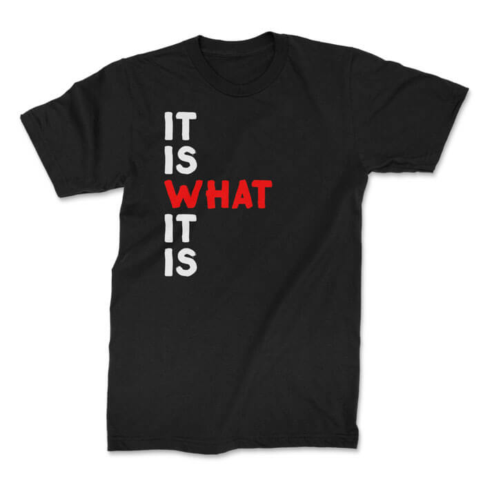 it is what it is front black. TON "It Is What It Is" Unisex Premium T-Shirt