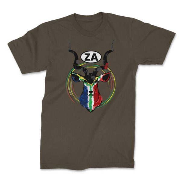 kudu za front olive. TON "Kudu ZA" Unisex Premium T-Shirt