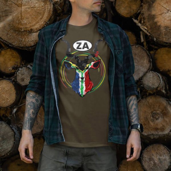 kudu za lifestyle olive. TON "Kudu ZA" Unisex Premium T-Shirt