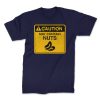 caution contains nuts front navy. TON "May Contain Nuts" Unisex Premium T-Shirt