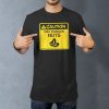 caution contains nuts lifestyle black. TON "May Contain Nuts" Unisex Premium T-Shirt