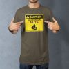 caution contains nuts lifestyle olive. TON "May Contain Nuts" Unisex Premium T-Shirt