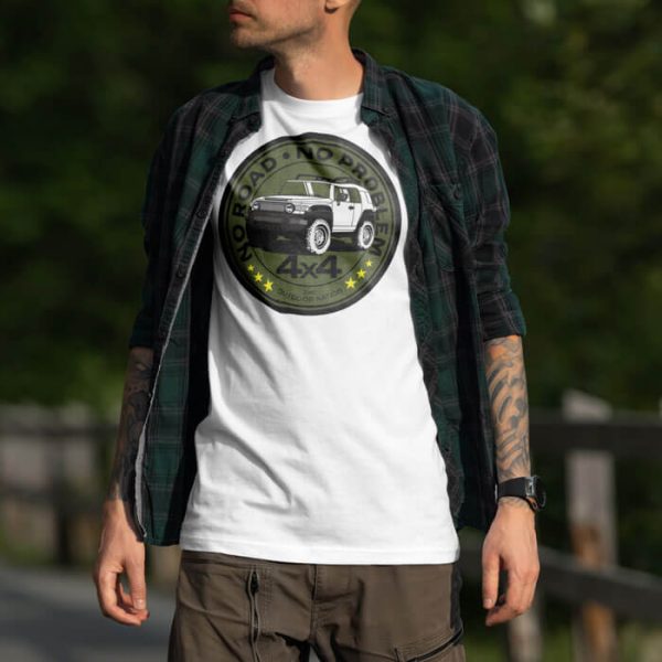 no road no worry - fj cruiser lifestyle white. TON "No Road No Problem - FJ Cruiser" Unisex Premium T-Shirt