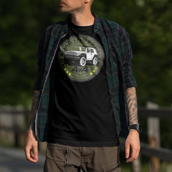 no road no worry - fj cruiser lifestyle black. TON "No Road No Problem - FJ Cruiser" Unisex Premium T-Shirt