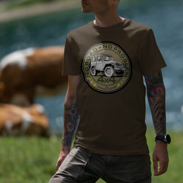 no road no problem fj40 lifestyle olive. TON "No Road No Problem - FJ40" Unisex Premium T-Shirt