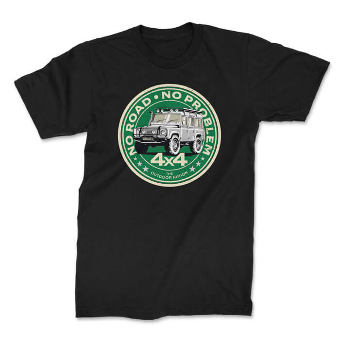 no road no problem land rover front black. TON "No Road No Problem - Land Rover" Unisex Premium T-Shirt
