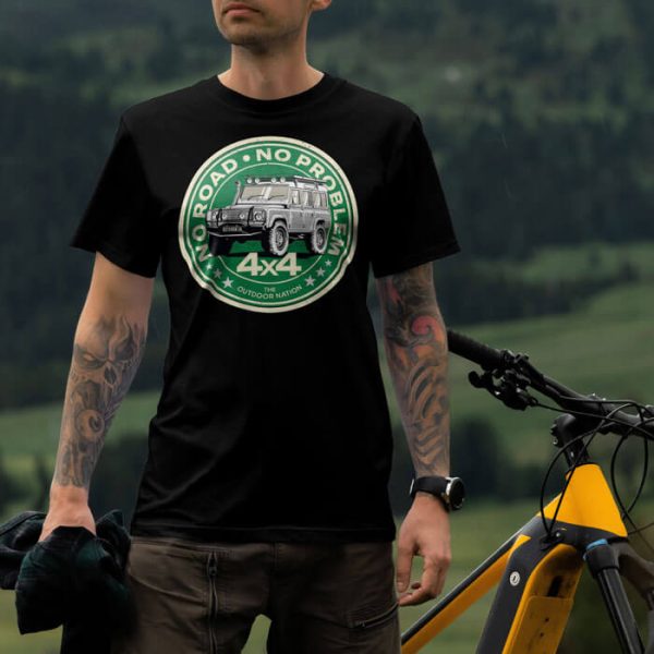 no road no problem land rover lifestyle black. TON "No Road No Problem - Land Rover" Unisex Premium T-Shirt