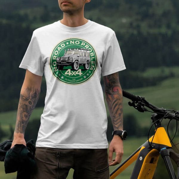 no road no problem land rover lifestyle white. TON "No Road No Problem - Land Rover" Unisex Premium T-Shirt