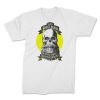 skull with beard classic front white. TON "With Great Beard - Classic" Unisex Premium T-Shirt