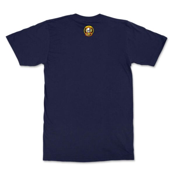 skull with beard classic back navy. TON "With Great Beard - Classic" Unisex Premium T-Shirt