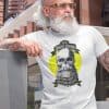 skull with beard classic lifestyle white. TON "With Great Beard - Classic" Unisex Premium T-Shirt