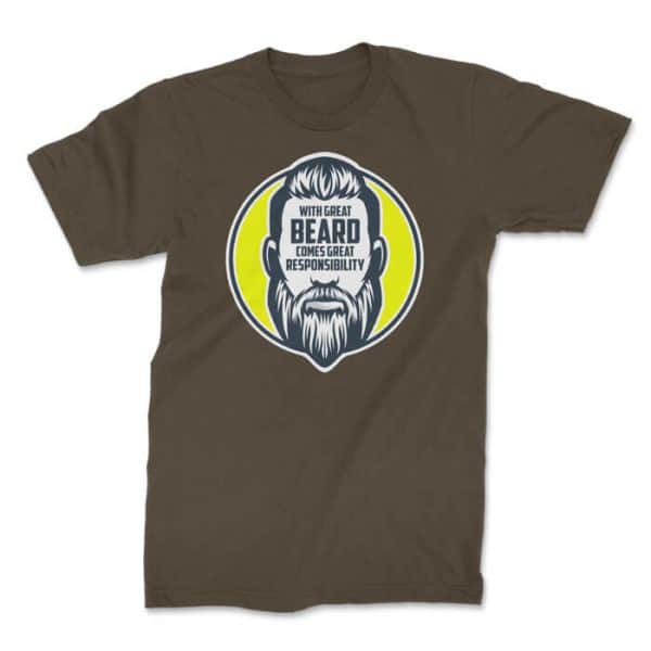 with great beard modern front olive. TON "With Great Beard - Modern Man" Unisex Premium T-Shirt