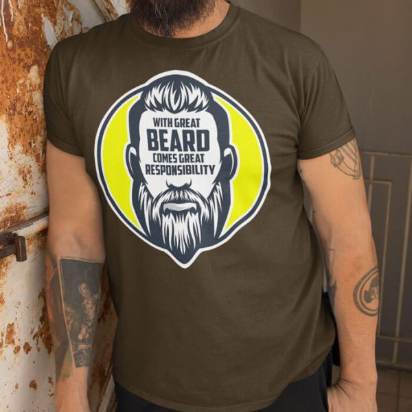 with great beard modern lifestyle olive. TON "With Great Beard - Modern Man" Unisex Premium T-Shirt