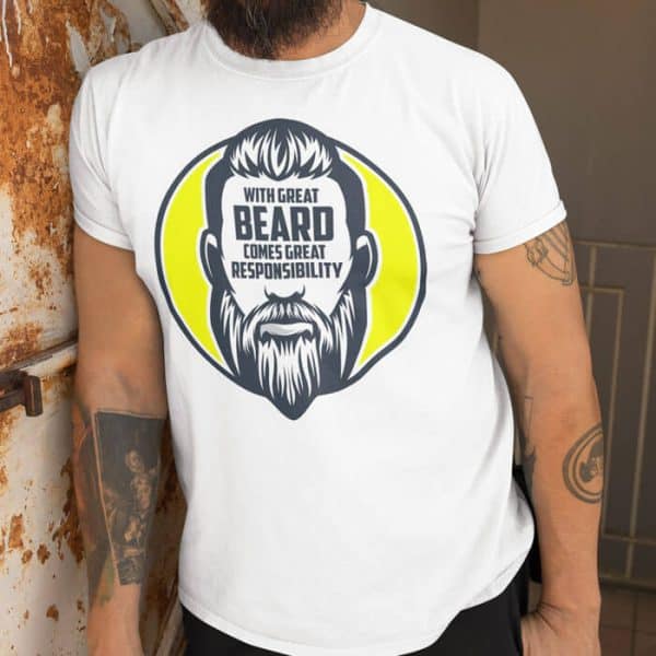 with great beard modern lifestyle white. TON "With Great Beard - Modern Man" Unisex Premium T-Shirt