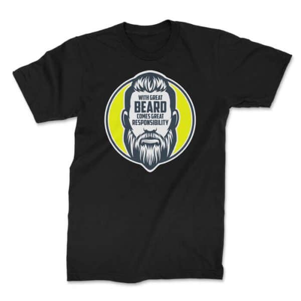 with great beard modern front black. TON "With Great Beard - Modern Man" Unisex Premium T-Shirt