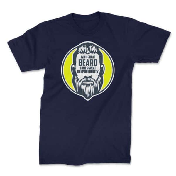 with great beard modern front navy. TON "With Great Beard - Modern Man" Unisex Premium T-Shirt