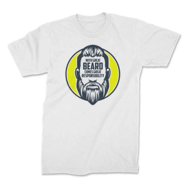 with great beard modern front white. TON "With Great Beard - Modern Man" Unisex Premium T-Shirt