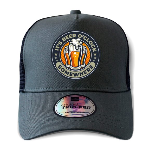 ton-outdoor-6-panel-outdoor-trucker-cap---beer-o-c. TON "Beer O'Clock" Outdoor Trucker Cap