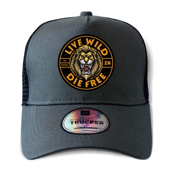 ton-outdoor-6-panel-outdoor-trucker-cap---live-wil. TON "Live Wild Die Free" Outdoor Trucker Cap