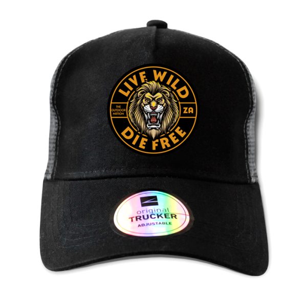 ton-outdoor-6-panel-outdoor-trucker-cap---live-wil. TON "Live Wild Die Free" Outdoor Trucker Cap