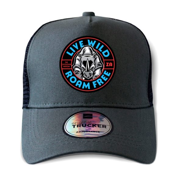 ton-outdoor-6-panel-outdoor-trucker-cap---live-wil. TON "Live Wild Roam Free" Outdoor Trucker Cap