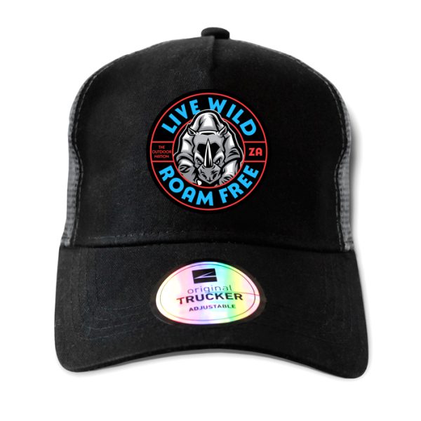 ton-outdoor-6-panel-outdoor-trucker-cap---live-wil. TON "Live Wild Roam Free" Outdoor Trucker Cap