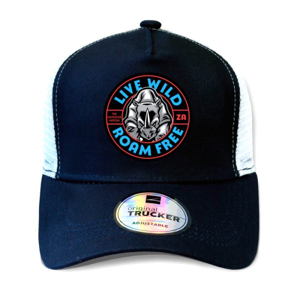 ton-outdoor-6-panel-outdoor-trucker-cap---live-wil. TON "Live Wild Roam Free" Outdoor Trucker Cap