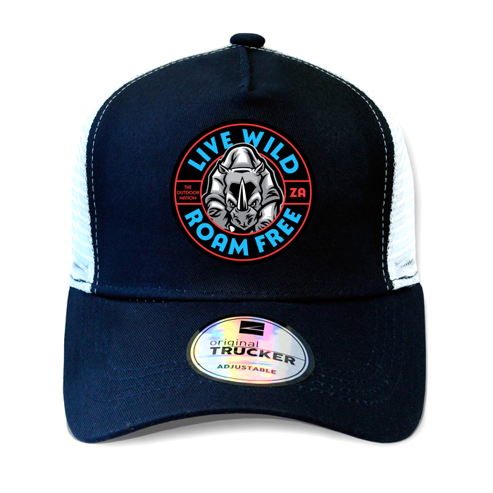ton-outdoor-6-panel-outdoor-trucker-cap---live-wil. TON "Live Wild Roam Free" Outdoor Trucker Cap