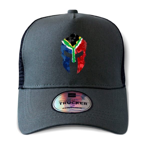 ton-outdoor-6-panel-outdoor-trucker-cap---sa-spart. TON "SA Flag Spartan" Outdoor Trucker Cap