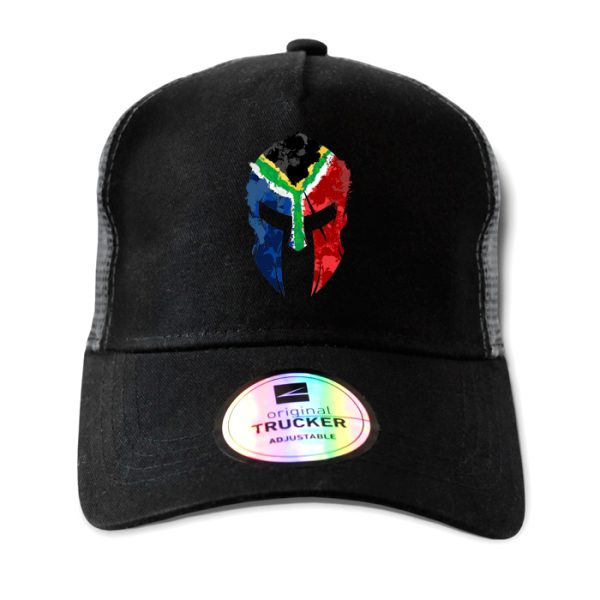 ton-outdoor-6-panel-outdoor-trucker-cap---sa-spart. TON "SA Flag Spartan" Outdoor Trucker Cap
