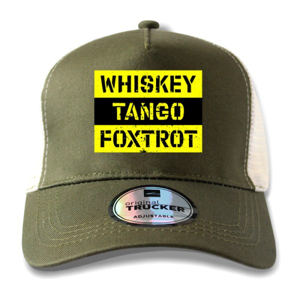 ton-outdoor-6-panel-outdoor-trucker-cap---whiskey-. TON "Whiskey Tango Foxtrot" Outdoor Trucker Cap